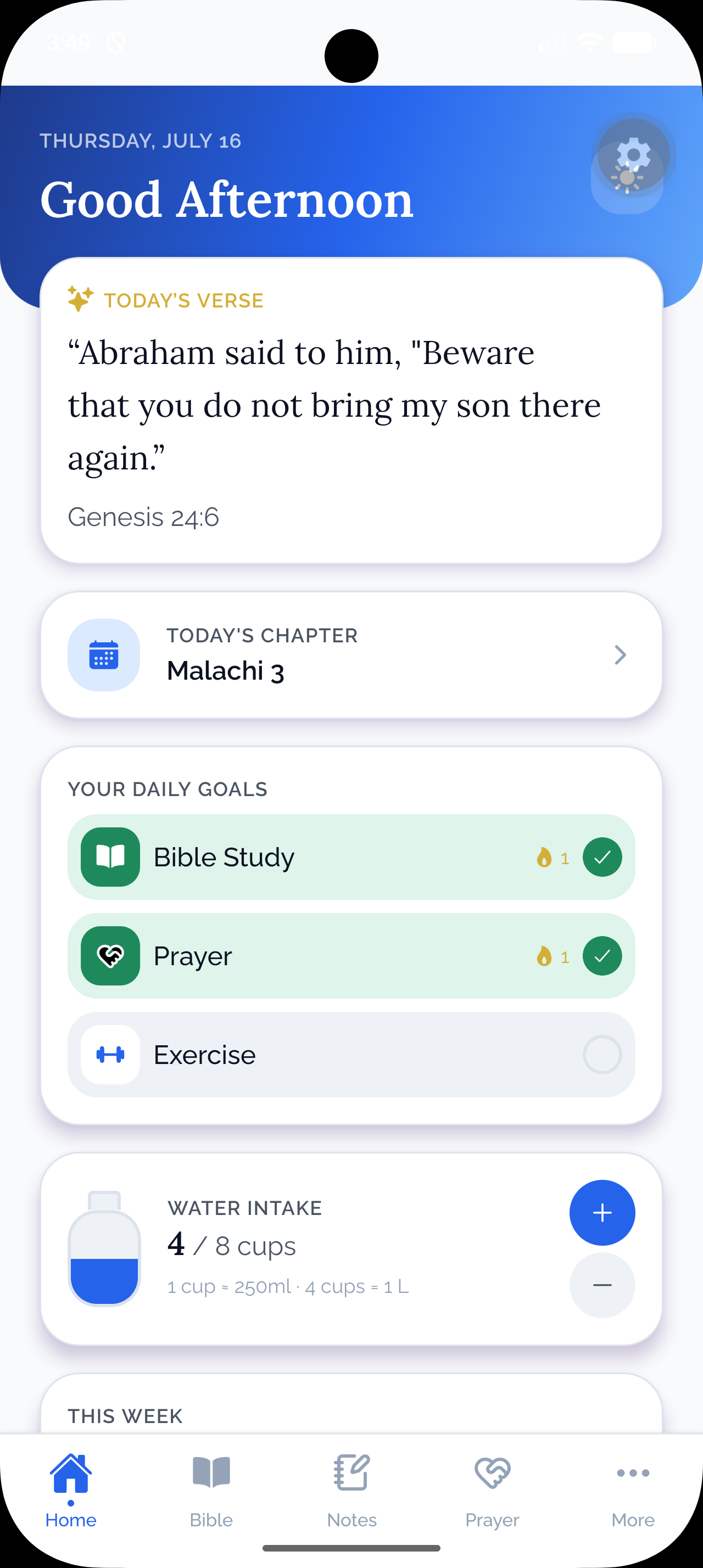 AdventCompass home dashboard